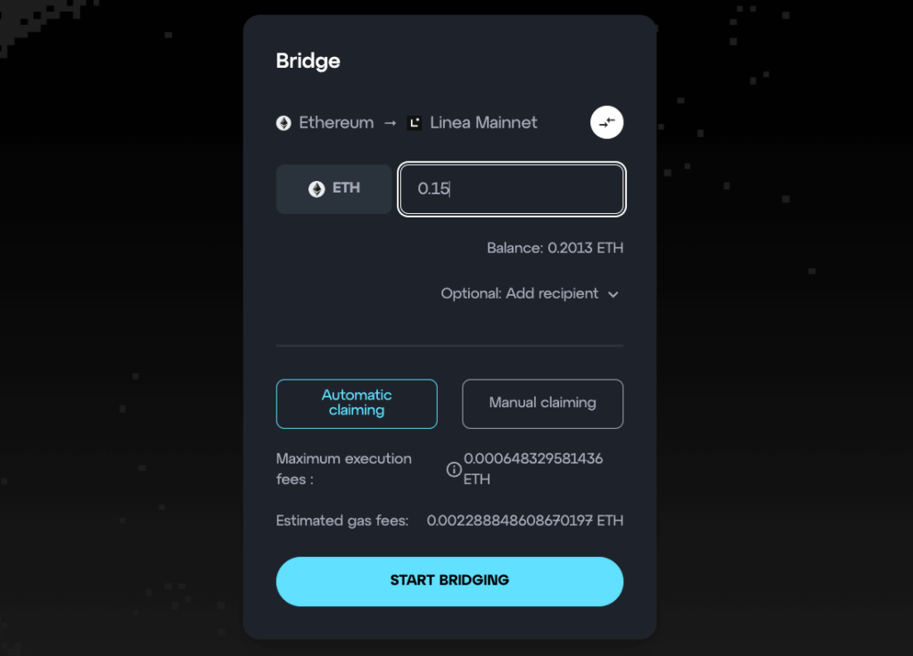 Linea Token Airdrop Guide: Bridge ETH mainnet funds using the Linea bridge