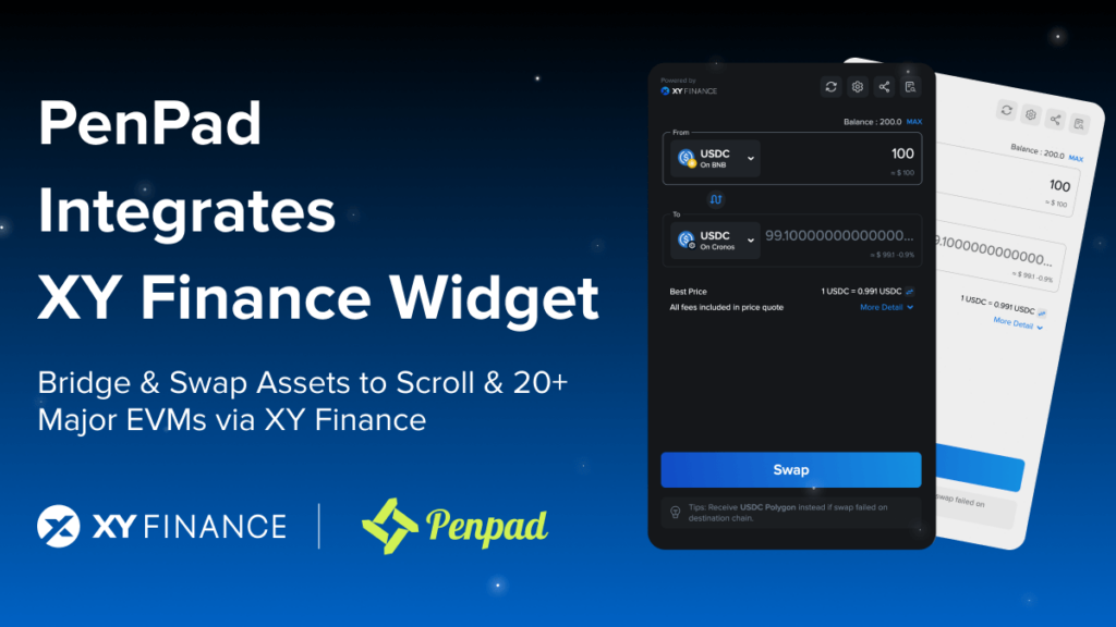 PenPad Integrates XY Finance Cross-Chain Widget: Stake $ETH to Earn $PDD!