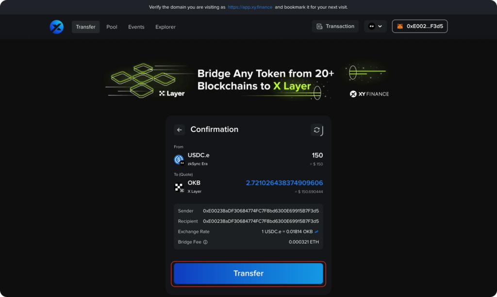 Bridge Crypto to Avalanche Step 5