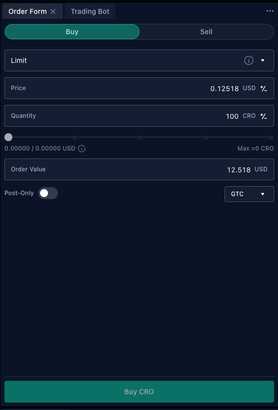 Market order of crypto.com