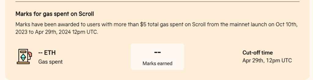 Earn Scroll Marks by gas spent